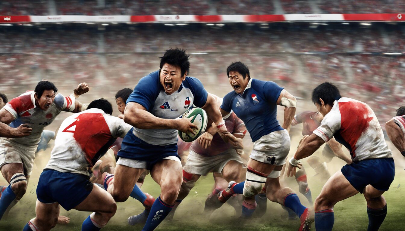 découvrez le choc sportif entre la france et le japon lors d'un match de rugby explosif
